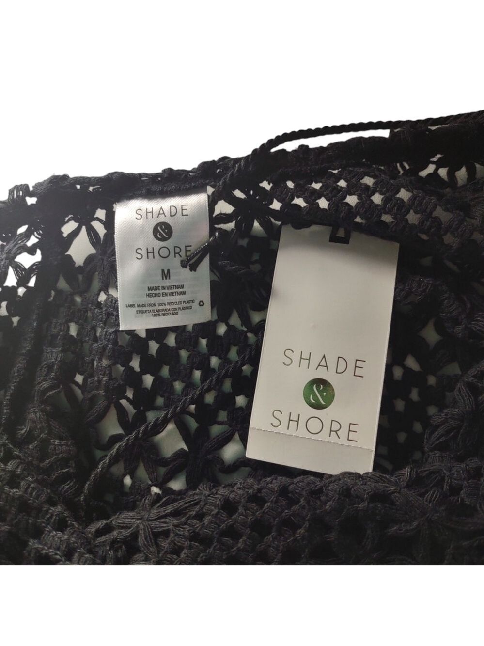 Shade and Shore Black Crochet Tank Dress Medium - Picture 5 of 6